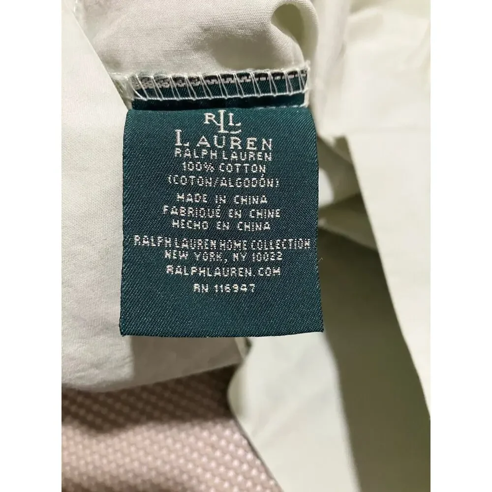 Ralph Lauren King Size Pillowcase 100% Cotton Green Bedding Home